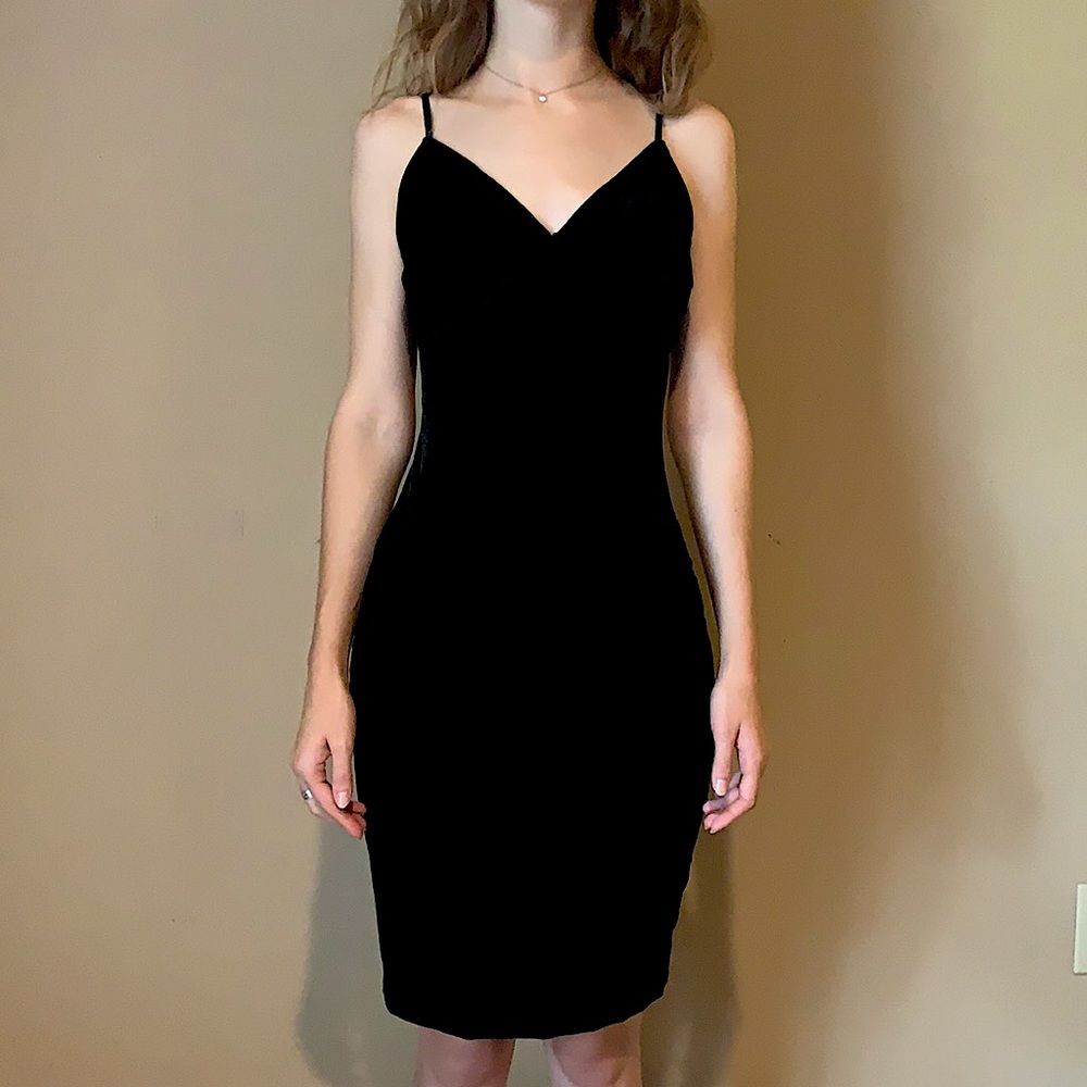 Black Spaghetti Strap Midi Dress
